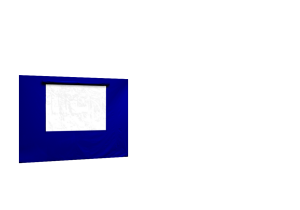 Duratent Seitenwand 300 mit Fenster, 3m, königsblau