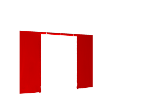 Duratent Seitenwand 450 mit Tür, 4m, rot