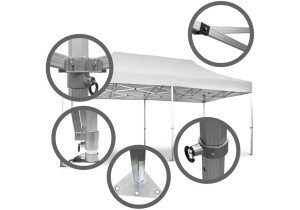 Duratent Faltzelt Hexa50, 4m x 8m, weiß